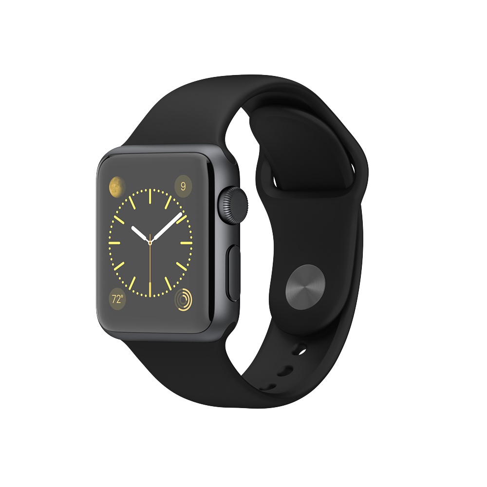 Apple Watch Sport 38mm Space Gray Aluminum Case with Black Sport Band