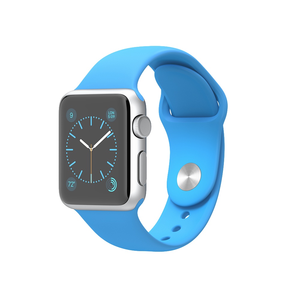 Apple Watch Sport 38mm Silver Aluminum Case with Blue Sport Band