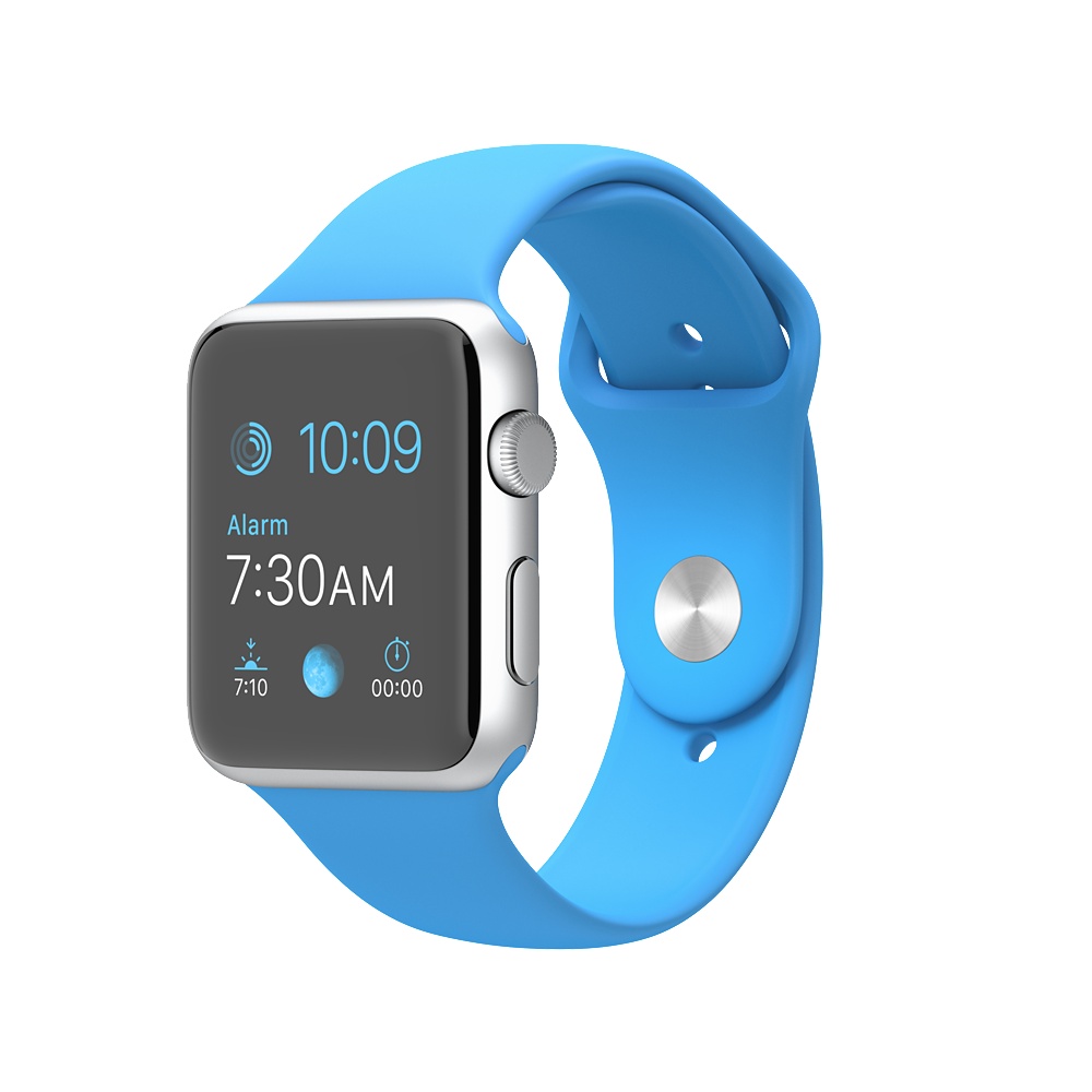 Apple Watch Sport 42mm Silver Aluminum Case with Blue Sport Band