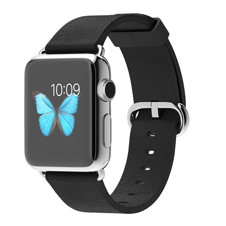Apple Watch 38mm Stainless Steel Case with Black Classic Buckle
